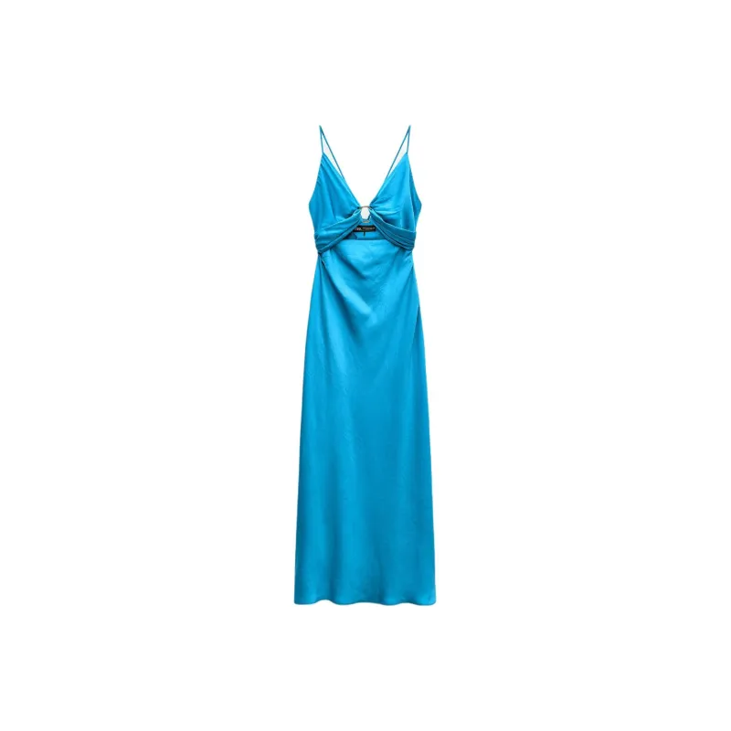 ZARA Slip Dresses Women's Turquoise-0