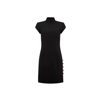SHANGHAI TANG Embroidered Qipao Dress