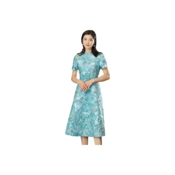 BBLLUUEE Short Sleeved Dress Women's Celadon