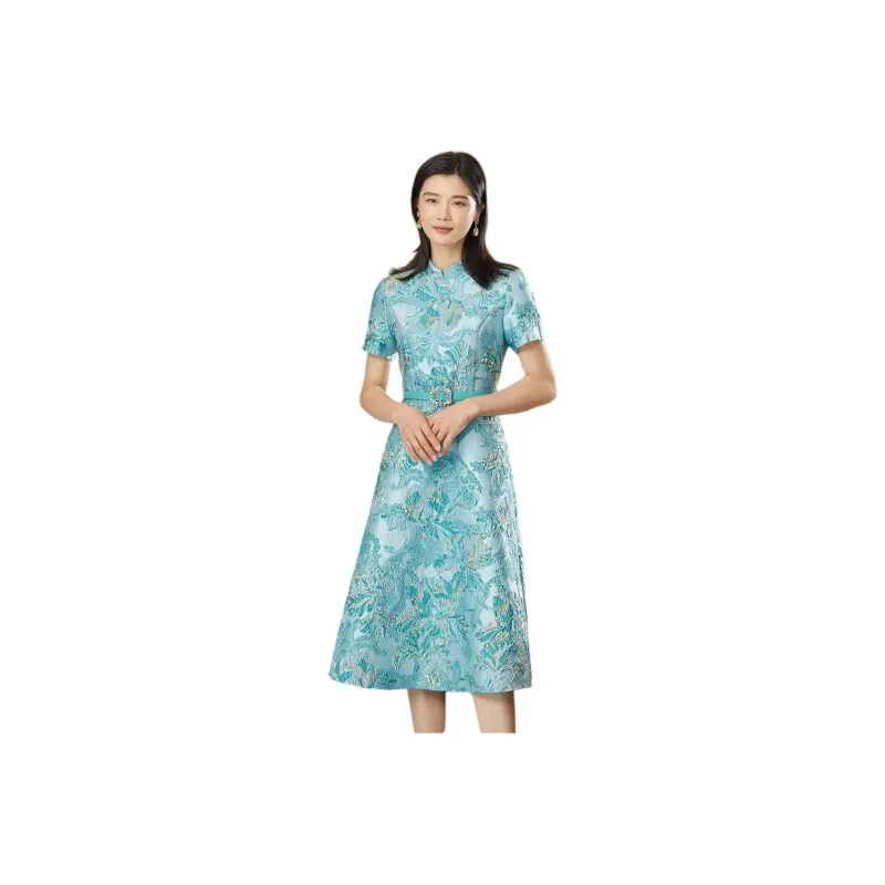 BBLLUUEE Short Sleeved Dress Women's Celadon-0