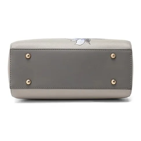 CLEVER& KETCH PU Handbag Women's Gray/Ecru-4