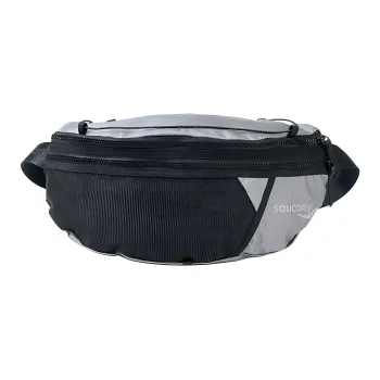Saucony Polyamide One Shoulder Crossbody Bag, Sling Bag, Fanny Pack Unisex Dazzling Color White Silver