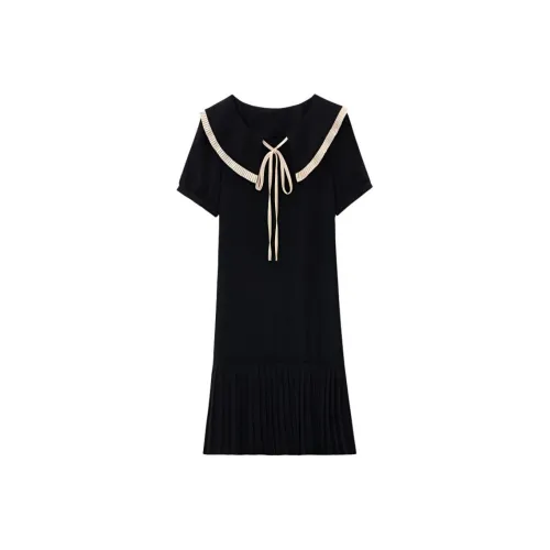 IDLE SOUL Short Sleeved Dress Women's Black