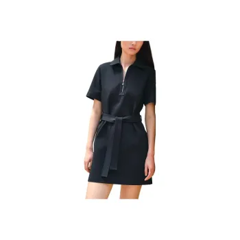 HERMES SS24 Short Sleeved Dress Women's Black Blue