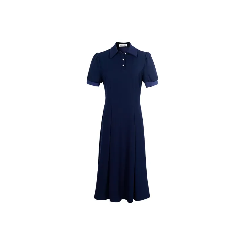 MISSSHINE Short Sleeved Dresses Women's Navy Blue-0
