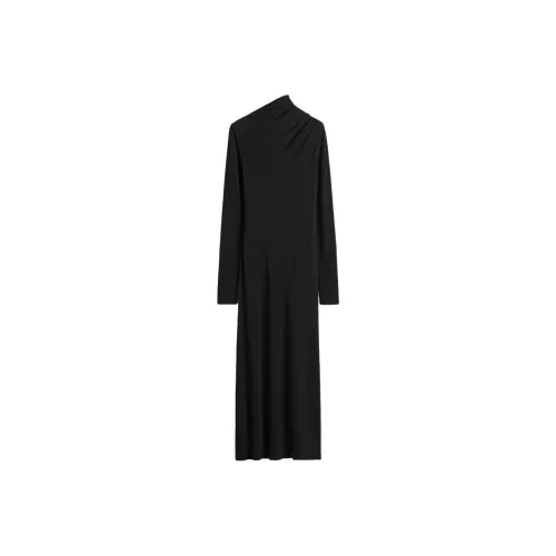 TOTEME Long Sleeved Asymmetric Neck Draped Dress