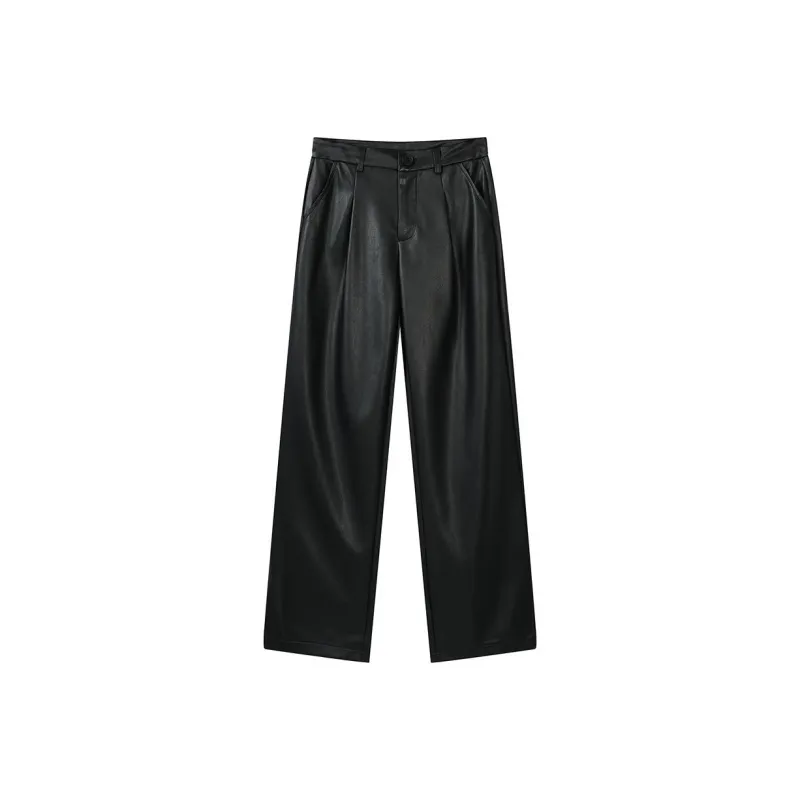 ETSE Leather Pants Women's Black-0