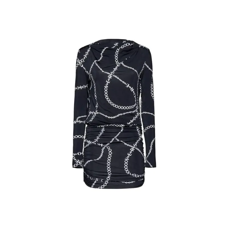 VERSACE JEANS COUTURE Long Sleeved Open Back Mini Dress-0