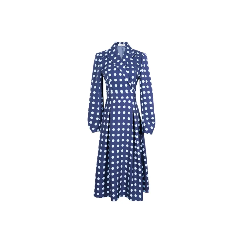 MISSSHINE Long Sleeved Dresses Women's Gray Blue-0