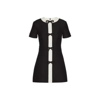 Valentino Bow Detailed Short-Sleeved Dress