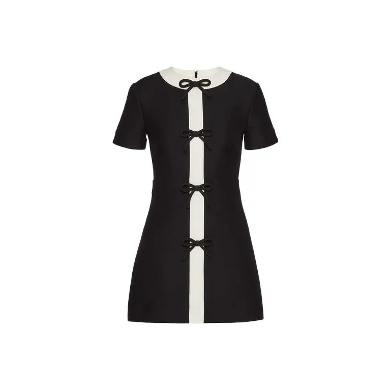 Valentino Bow Detailed Short Sleeved Dress-0