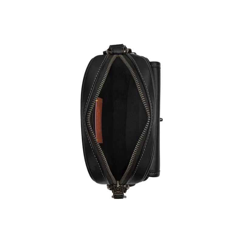 COACH Turnlock Calfskin Shoulder Bag, Crossbody Bag Mini Men's Black-1