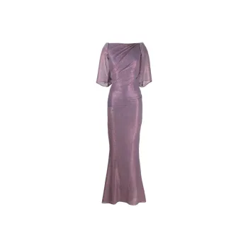 Talbot Runhof Plissé effect Lurex Gown