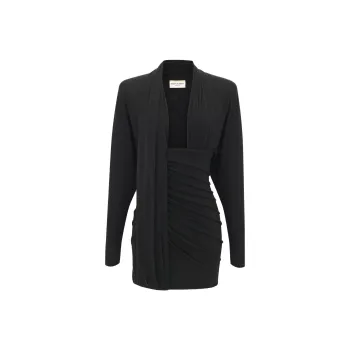 SAINT LAURENT Long Sleeved Dress Women's Black