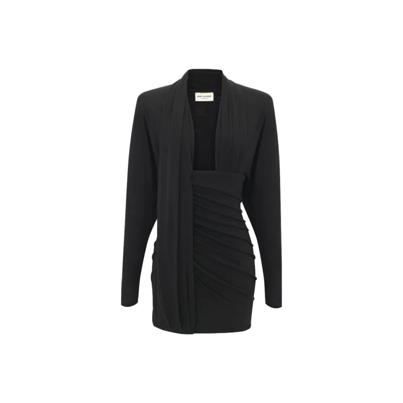SAINT LAURENT Long Sleeved Dress Women's Black-0