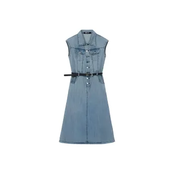COVT Sleeveless Dresses Women's Denim Blue