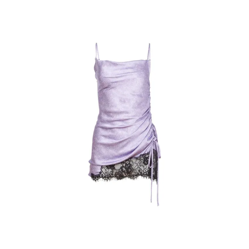 Fleur Du Mal Ruched Silk Dress-0