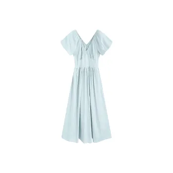 Garbege Short Sleeved Dresses Women's Light Blue