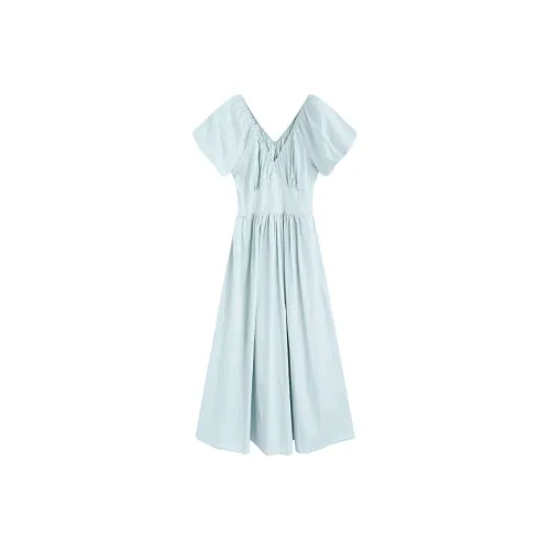 Garbege Short Sleeved Dresses Women's Light Blue