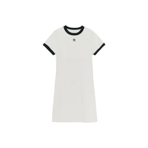 MLB New York Yankees Basic Collection SS25 Short Sleeved Dress Women's Ivory