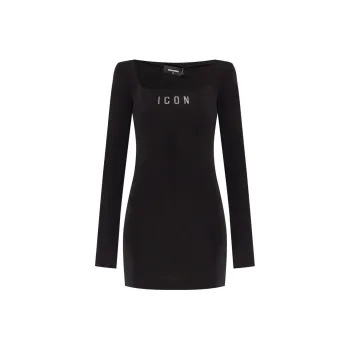 DSQUARED 2 Icon Logo Square Neck Mini Dress