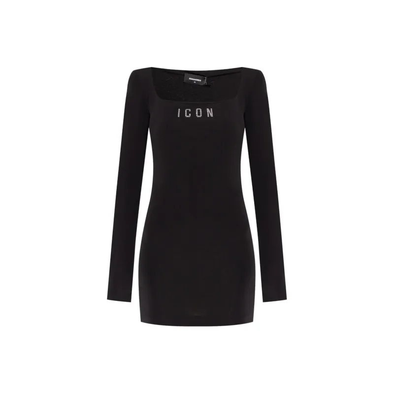 DSQUARED 2 Icon Logo Square Neck Mini Dress-0