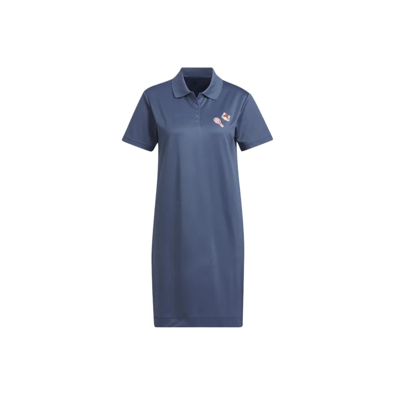 Adidas SS24 Short Sleeved Dresses Women's Ink Blue-0