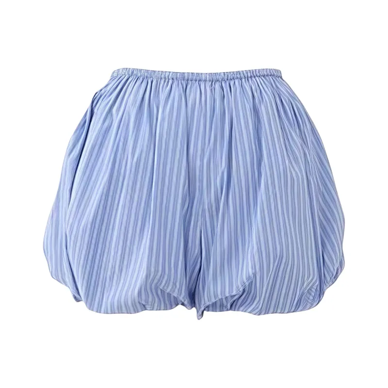 YINLEI Casual Shorts Women's Blue-1