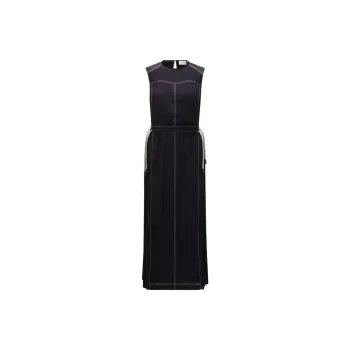 Moncler Logo patch Pleated Midi Dress