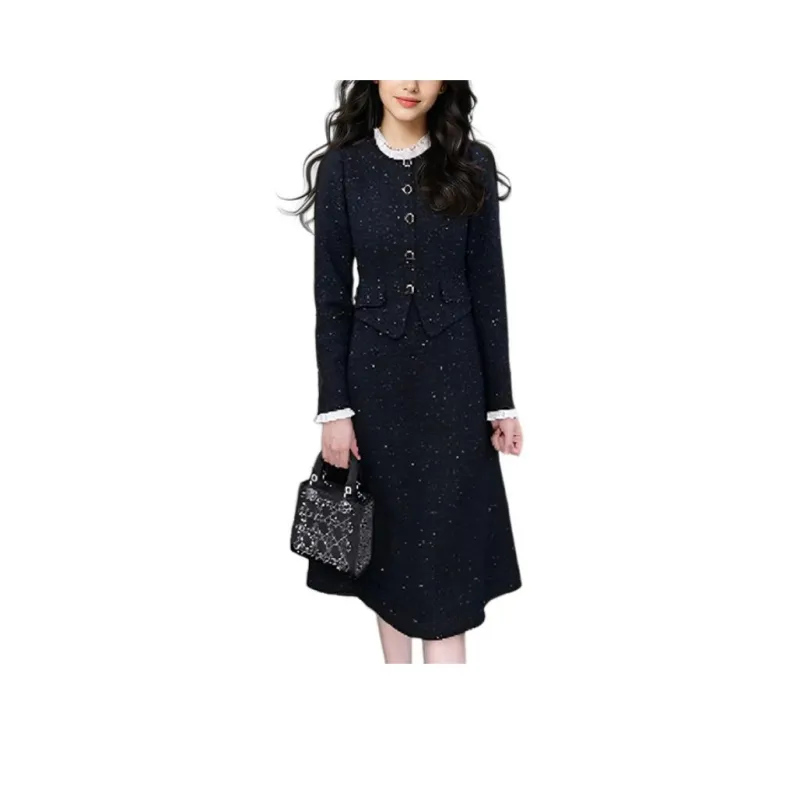 GOELIA Long Sleeved Dress Women's Black-0