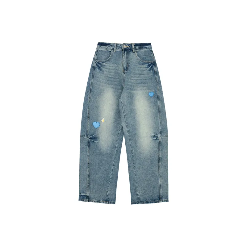 ISaluteU Jeans Unisex Light Blue-7