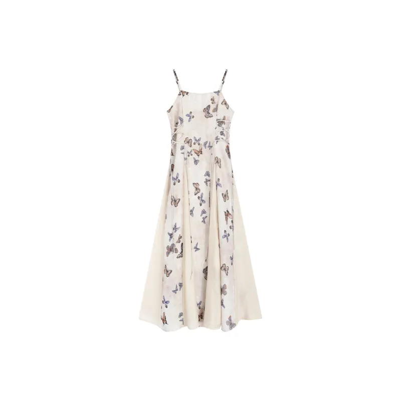SNZX Slip Dresses Women's Butterfly Print-0