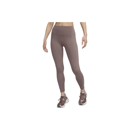 Nike One High-Waisted Full-Length Leggings Leggings Women's Smokey Mauve Red