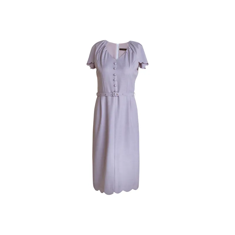 ROEYSHOUSE Short Sleeved Dress Women's Taro Purple-0