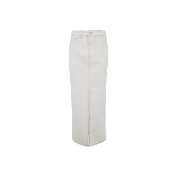 PHILOSOPHY DI LORENZO SERAFINI Front Slit A Line Long Denim Skirt
