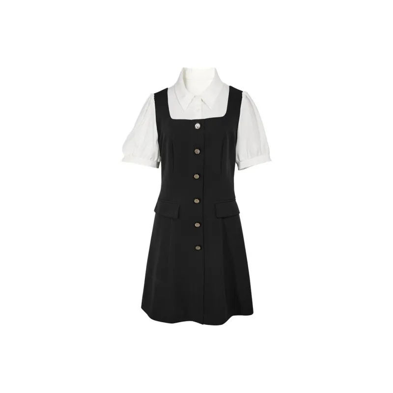 3COLOUR Short-Sleeved Dresses Women's Black White-0
