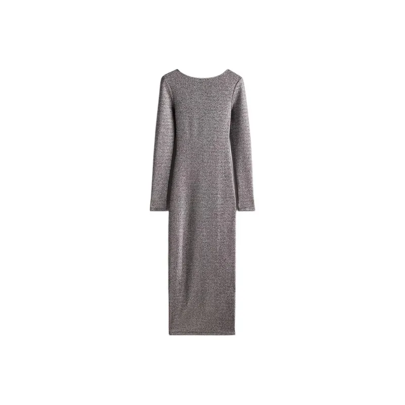 H&M Long Sleeved Dresses Women's Silver-0