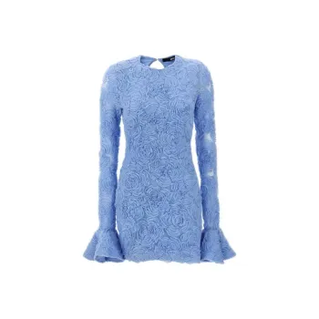 Rotate Floral Appliqué Mini Dress