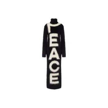 MOSCHINO Roll Neck Intarsia Knit Dress