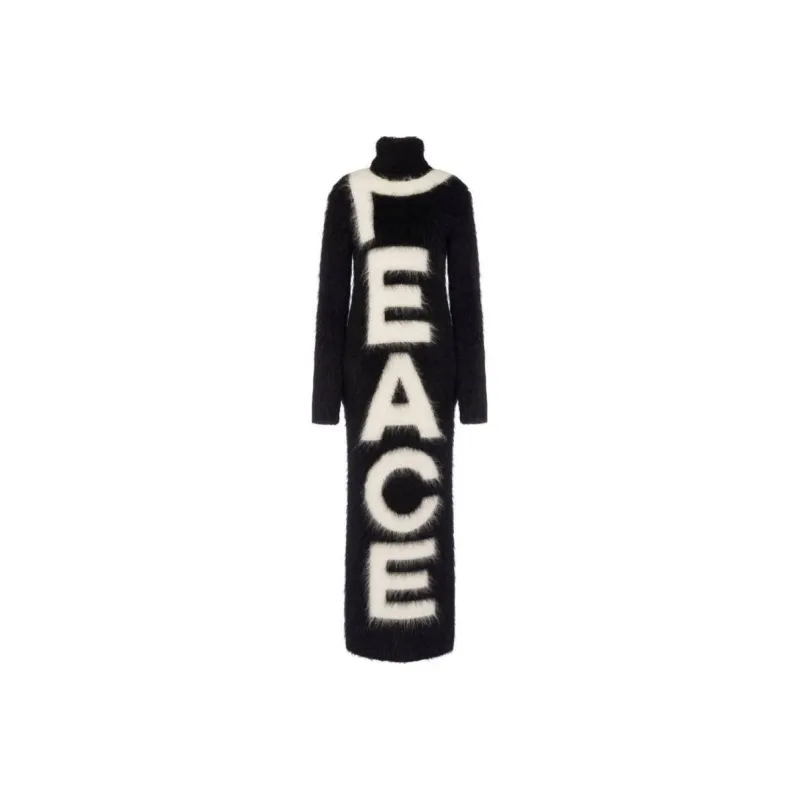 MOSCHINO Roll Neck Intarsia Knit Dress-0