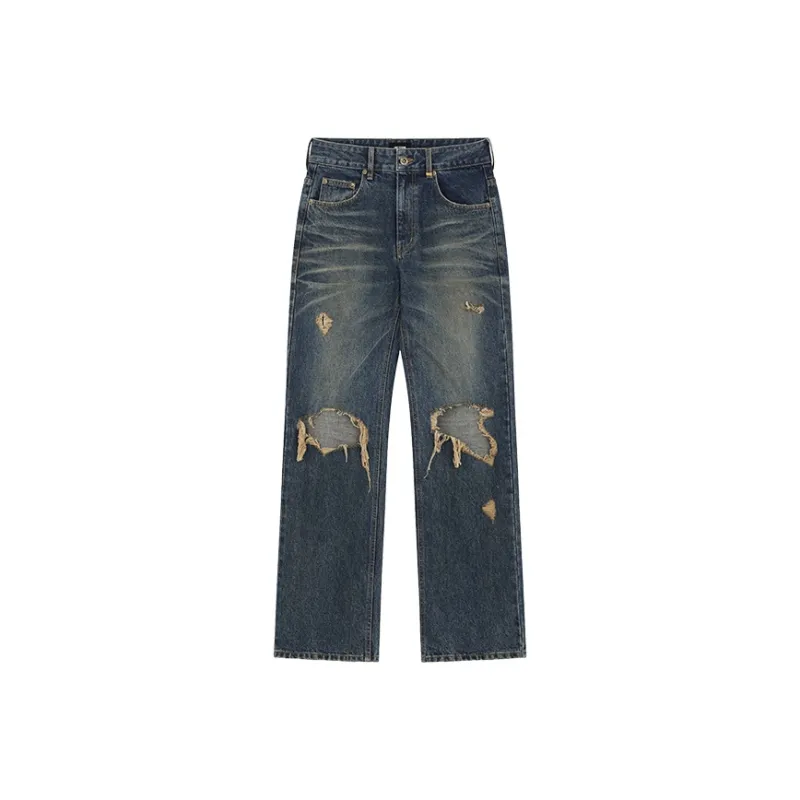 WE11DONE Distressed Jeans-0