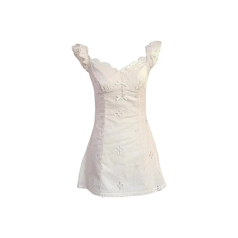 JOSR Short Sleeved Dresses Women's White-0