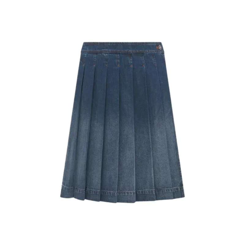 DIOR Pleated Denim Skirt-0
