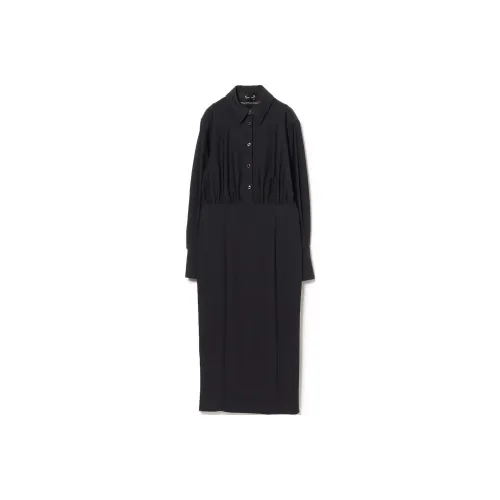 Beams FW24 ROOM NO.8 BLACK Long-Sleeved Dresses Women's Marine Blue