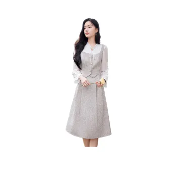 Like The Age Of Water Long Sleeved Dresses Women's Black White