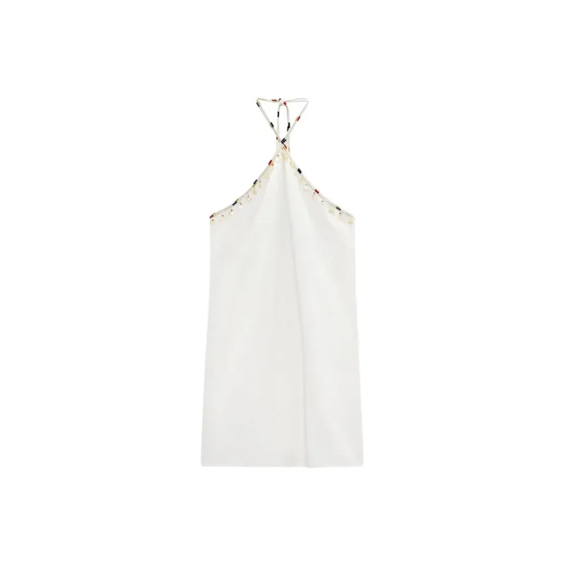 ZARA Slip Dresses Women's White-0