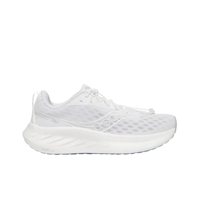 Saucony Ride 18 Anti Slip Wear Resistant Low Top Running Shoes Unisex White-1
