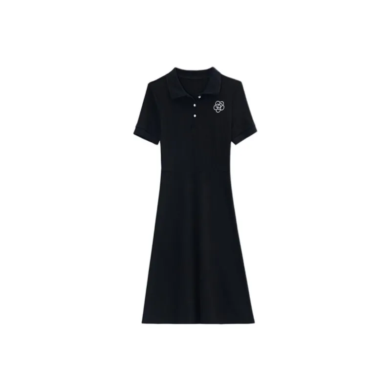PLANE DRIFT Short Sleeved Dresses Women's Black-0