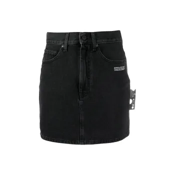 OFF-WHITE SS21 Denim Short Skirts Women's Black
