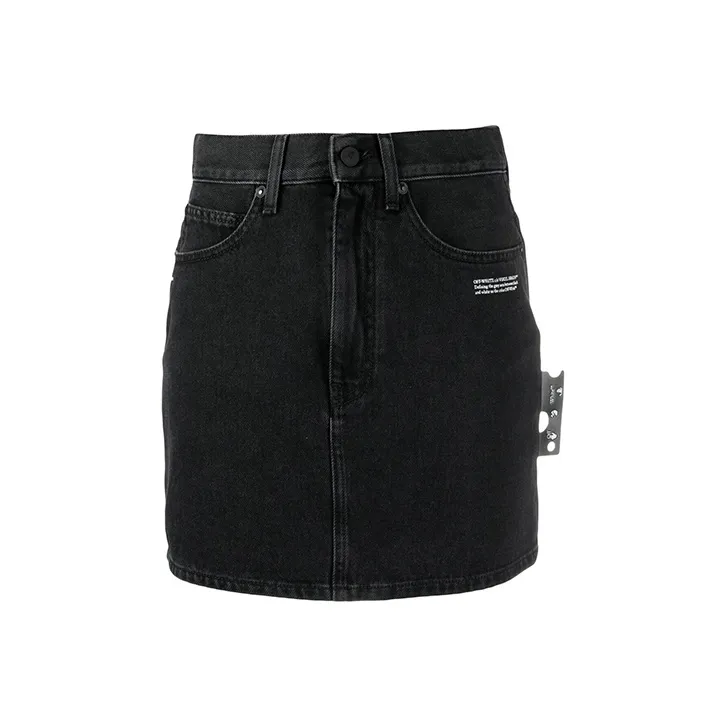 OFF-WHITE SS21 Denim Short Skirts Women's Black-0
